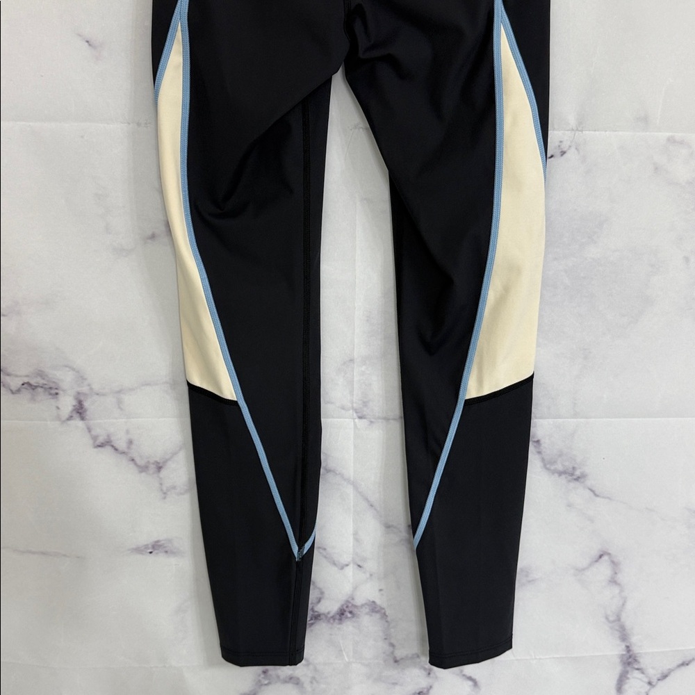 P.E. NATION Black Leggings Cream Blue Accents Size Small - Picture 8 of 10